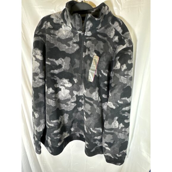 All in Motion Men's Microfleece Pullover Sweatshirt, Gray/Camo, Size XL, NWT - Picture 2 of 5